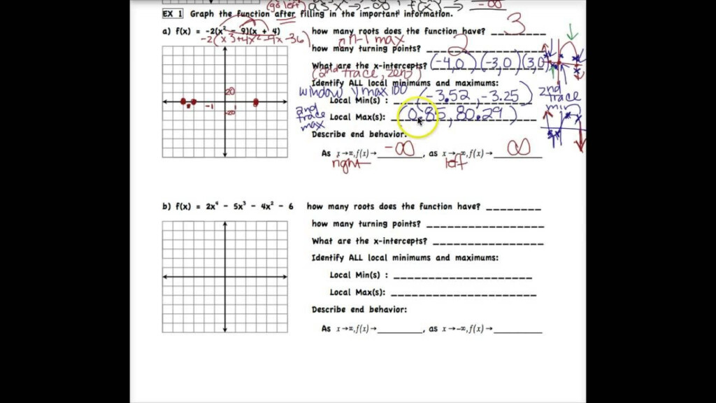 30 Graphing Polynomial Functions Worksheet Answers Education Template