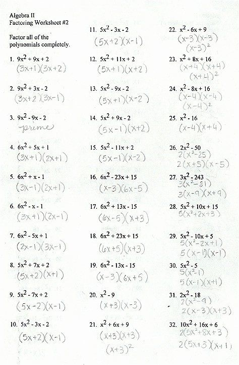 Beautiful Algebra 2 Factoring Polynomials Worksheet The Blackness Project Beautiful Algebra 2 Factoring Polynomials Worksheet The Blackness Project