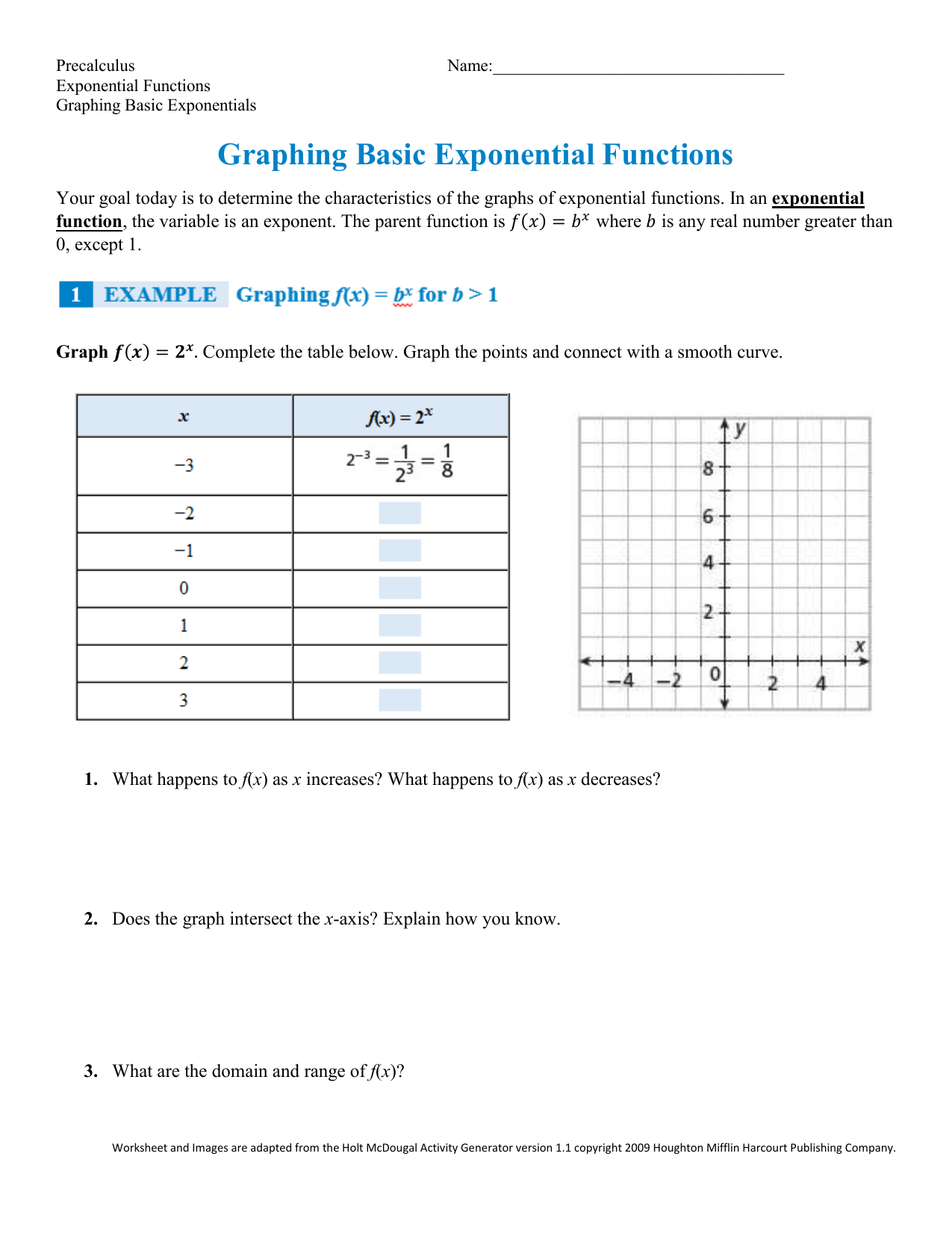Graph Exponential Functions Graph Exponential Functions