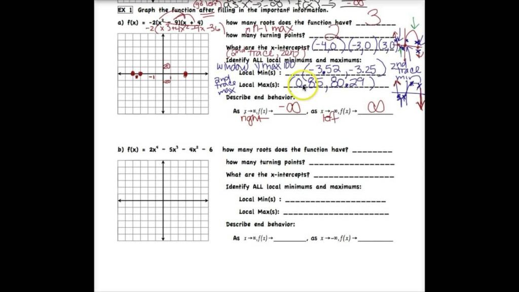 Graphing Polynomials Worksheet Pdf Worksheet