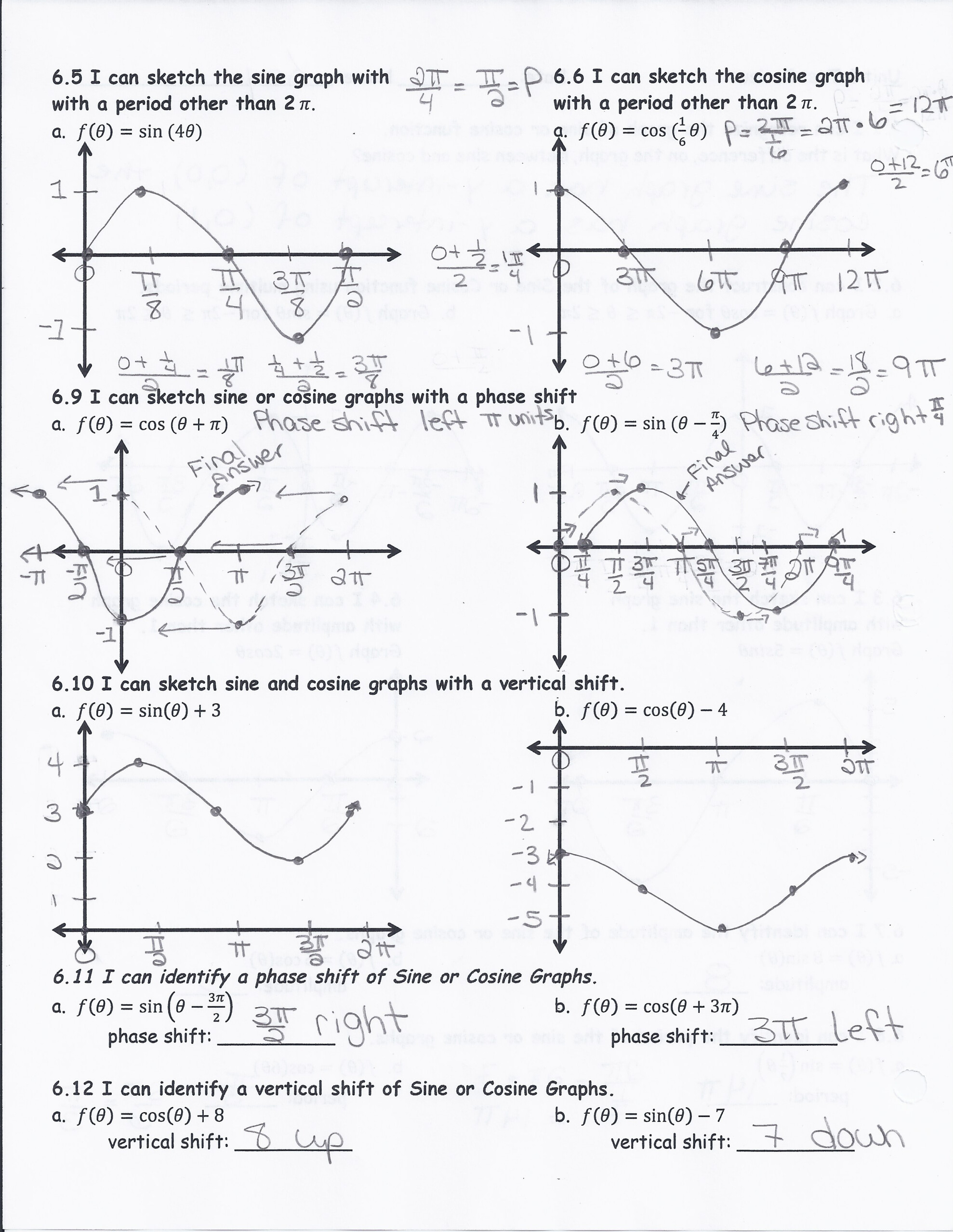 Graphing Sine And Cosine Functions Worksheet Answers Worksheet List Graphing Sine And Cosine Functions Worksheet Answers Worksheet List