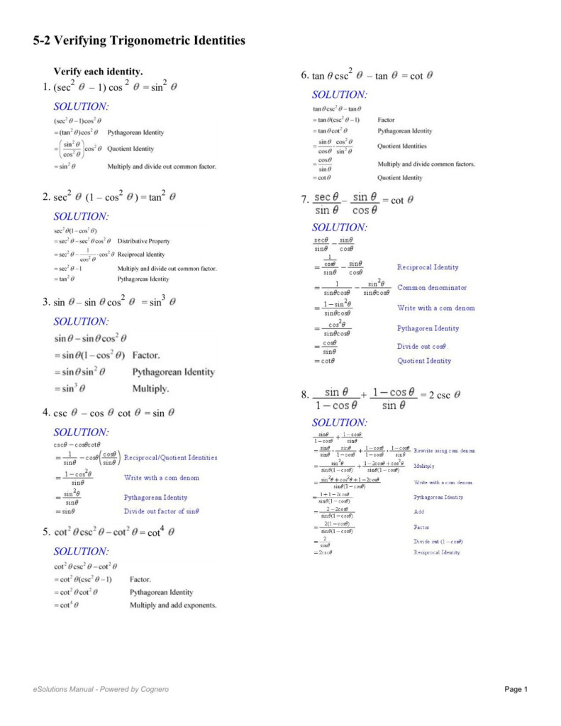 Graphing Sine And Cosine Functions Worksheet Pictures All About 