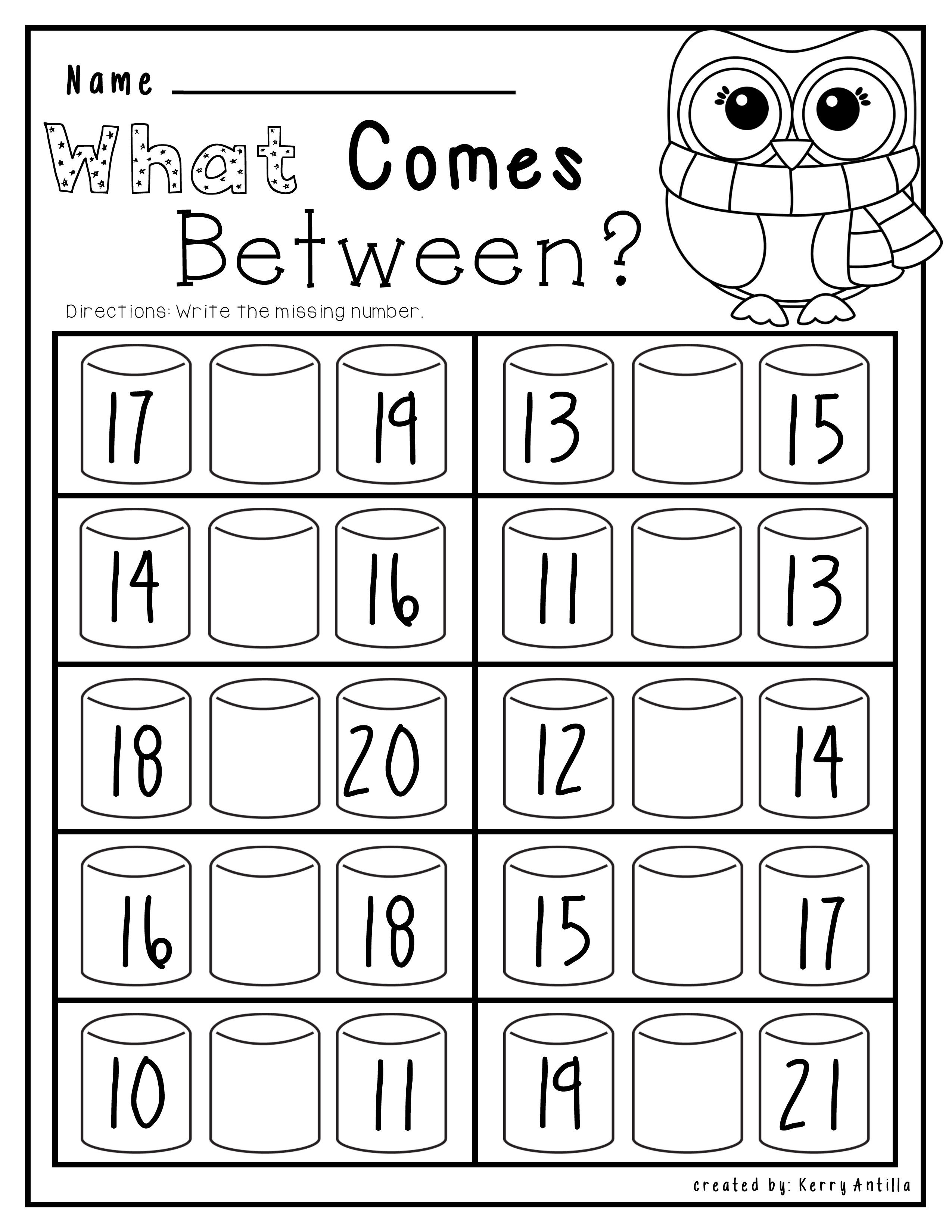 Kindergarten Numbers Between Worksheet Kindergarten Numbers Between Worksheet