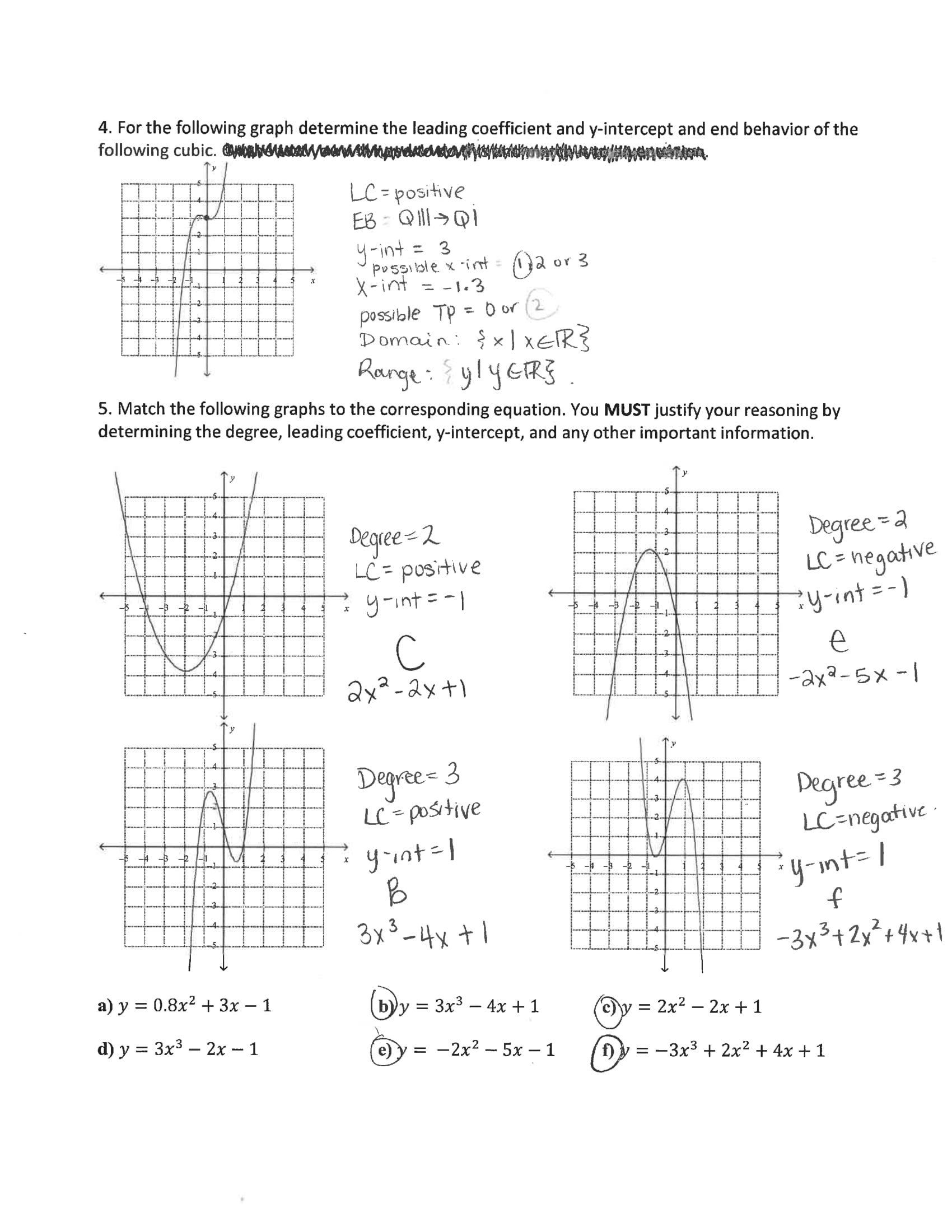 Polynomial End Behavior Worksheet Worksheet Polynomial End Behavior Worksheet Worksheet