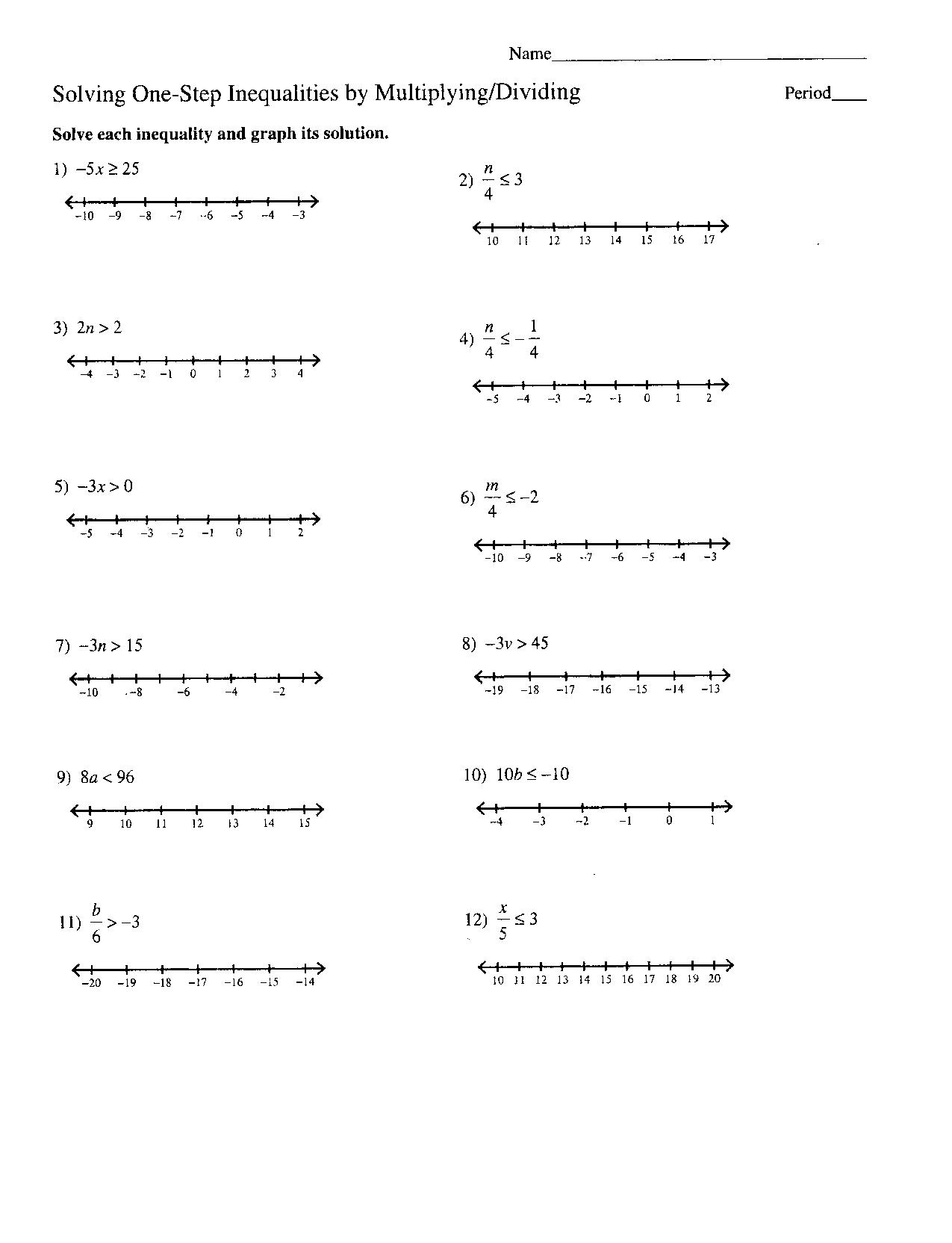 Solving Inequalities With Variables On Both Sides Worksheet Answers Solving Inequalities With Variables On Both Sides Worksheet Answers