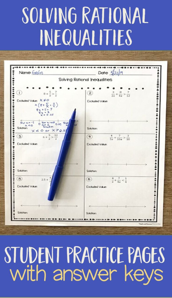 Solving Rational Inequalities Worksheet With Answers Worksheet