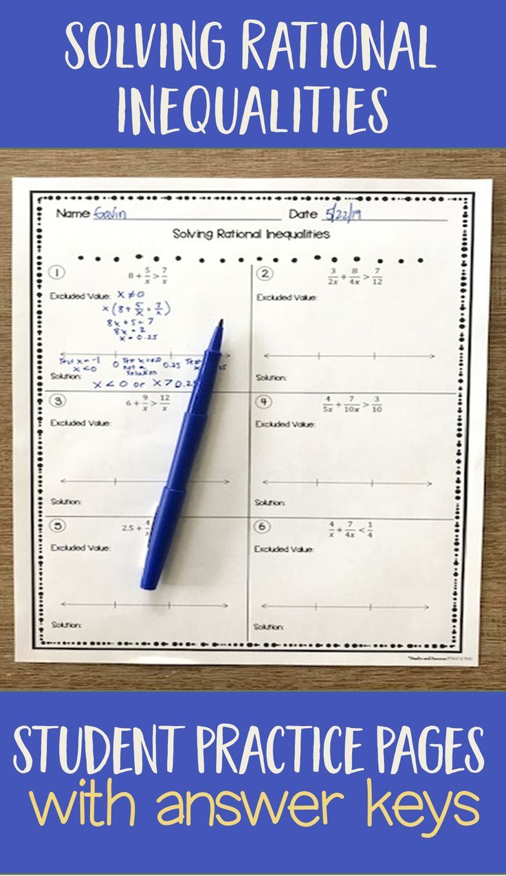 Solving Rational Inequalities Worksheet With Answers Worksheet