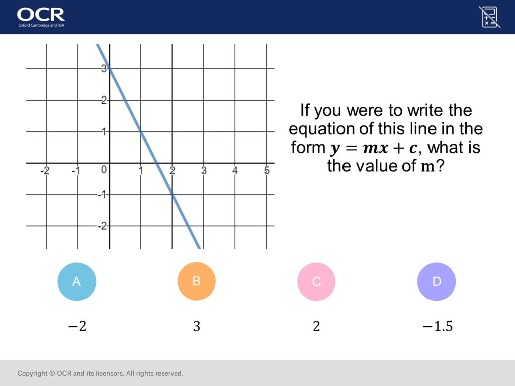 Straight Line Graphs Foundation Higher GCSE Maths Question Of The 