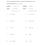 Vertex Form To Standard Form Worksheet Sharedoc