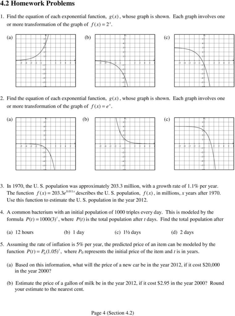 Exponential Functions Worksheet With Answers Pdf Inspirelance